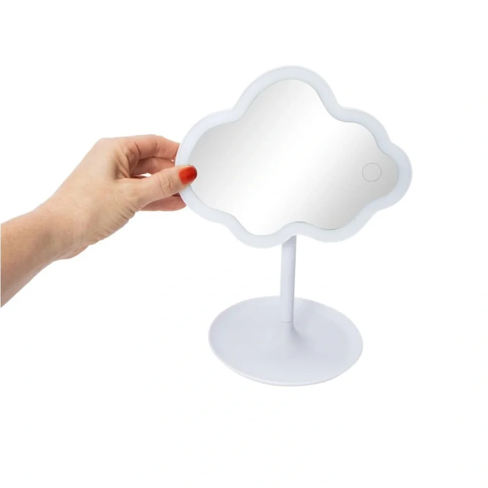 Cloud-Shaped LED Vanity Mirror - White